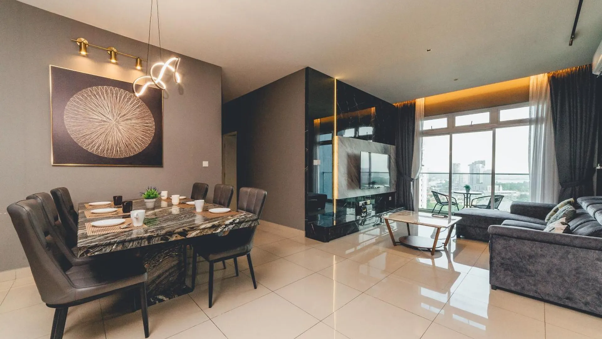Apartment Twin Galaxy Jet Black 3Br6Pax Balcony Nr Ksl By Ourstay Johor Bahru